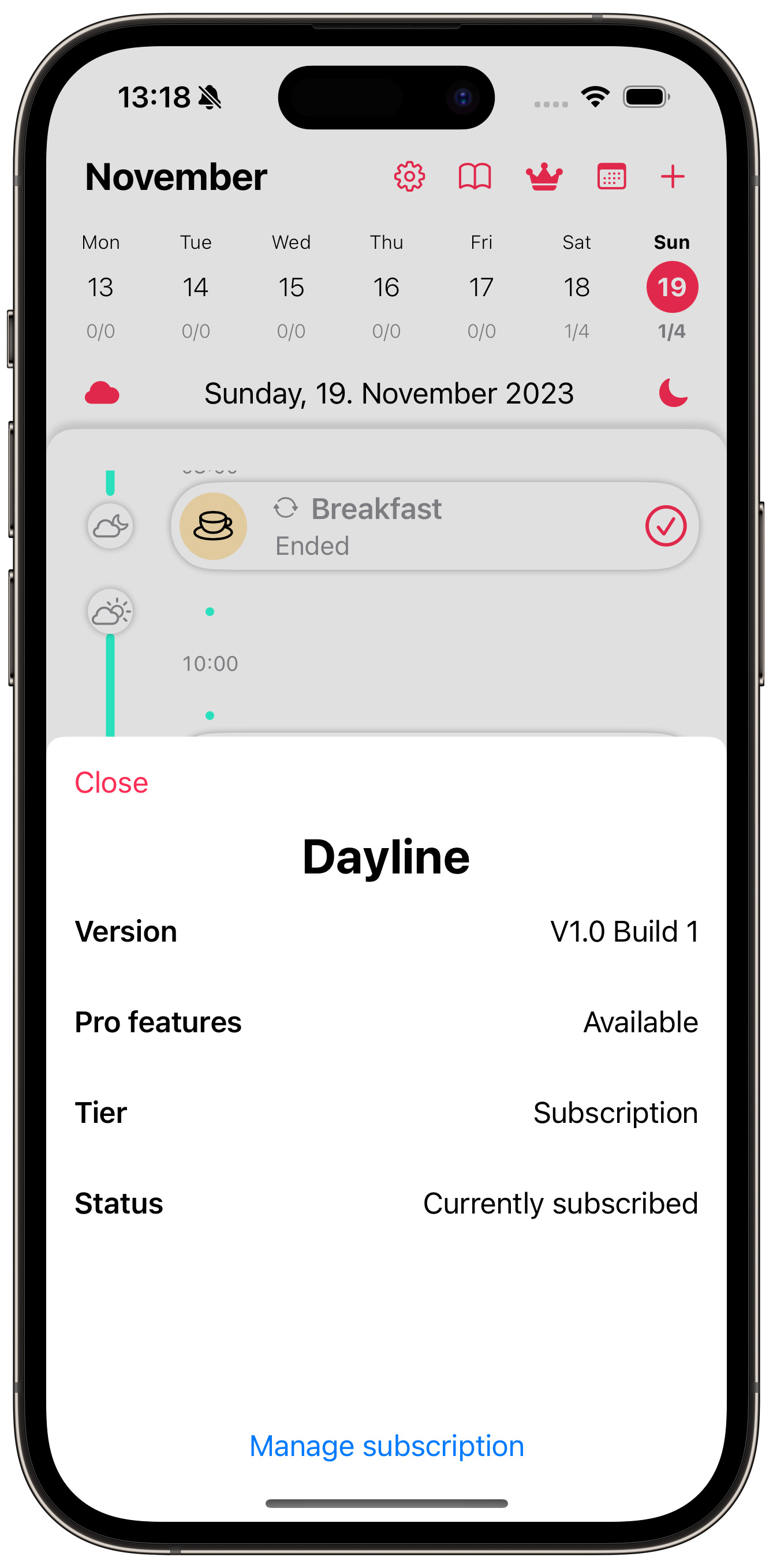 Dayline Daily Planner Subscription